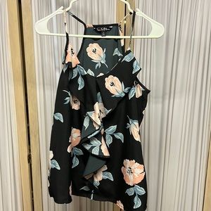 Women’s Floral racer rayon tank size small